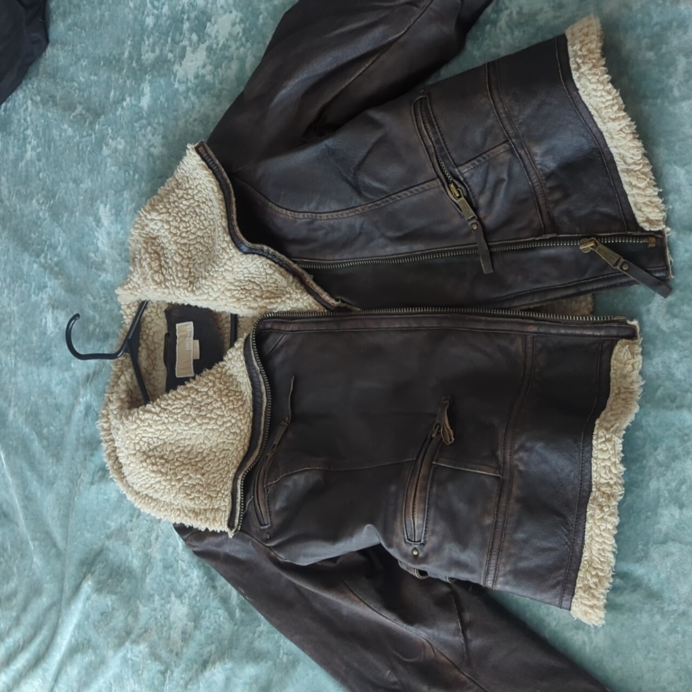 Michael Kors Brown Leather Jacket